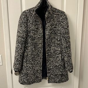 Black and white Italian wool coat